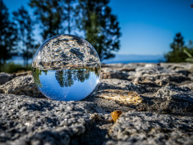 Lensball on a Wall by Lake Tahoe