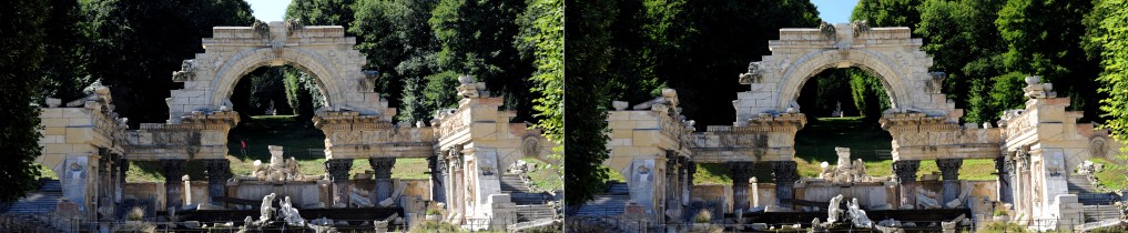Without and with a polarising filter