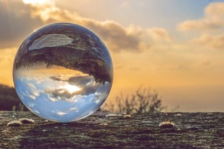 Clouds lensball Landscape